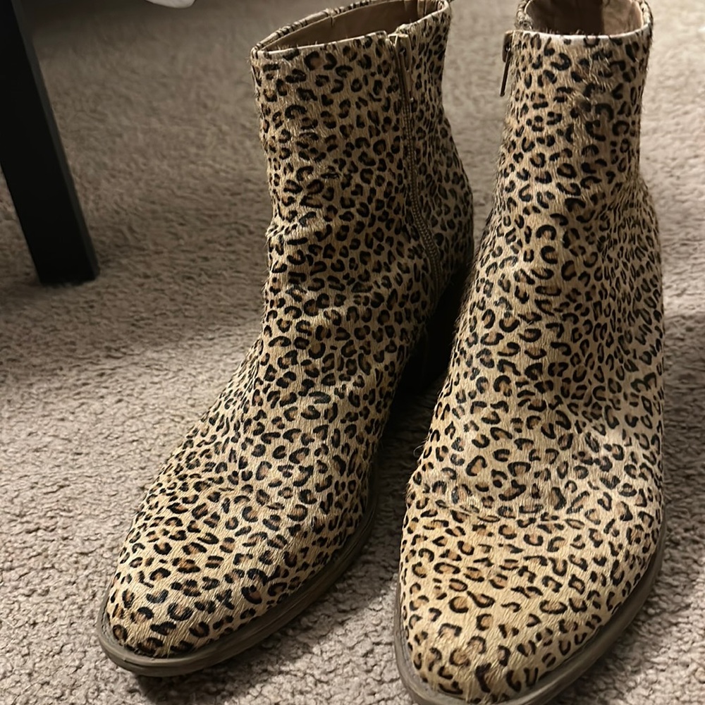Leopard Print Lucky Brand Bootie, Size 12